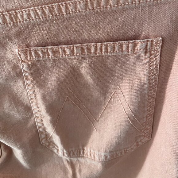 NWT $228 MOTHER Flare Palazzo Pants Jeans Peach Tan Mid-Rise Size 29 - Picture 4 of 11